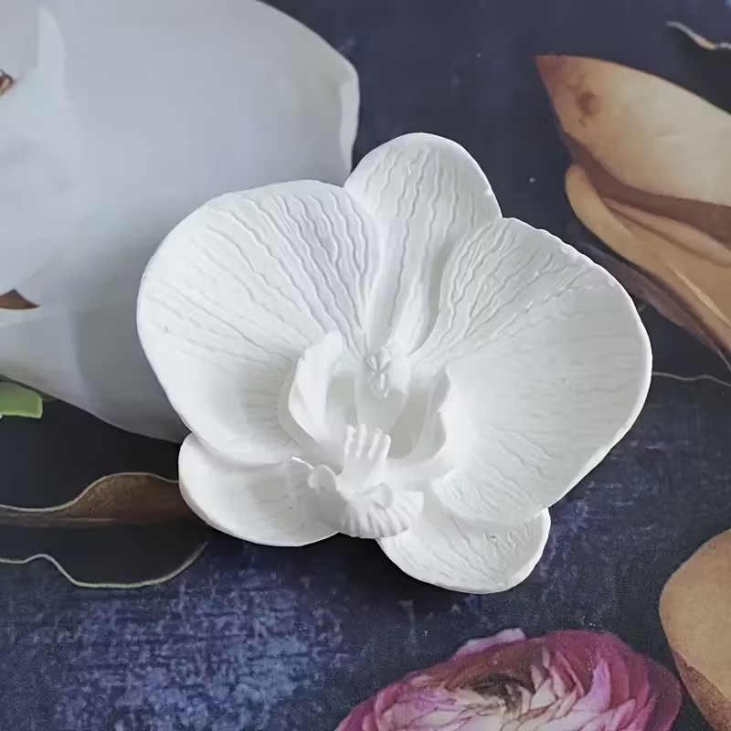 Ceramic Candle Vessel - 3D 蝶蘭シリコーンキャンドルモールドアロマセラピー石膏石鹸モールド紙カップケーキソフトキャンディキャンドル装飾ベーキングモールド