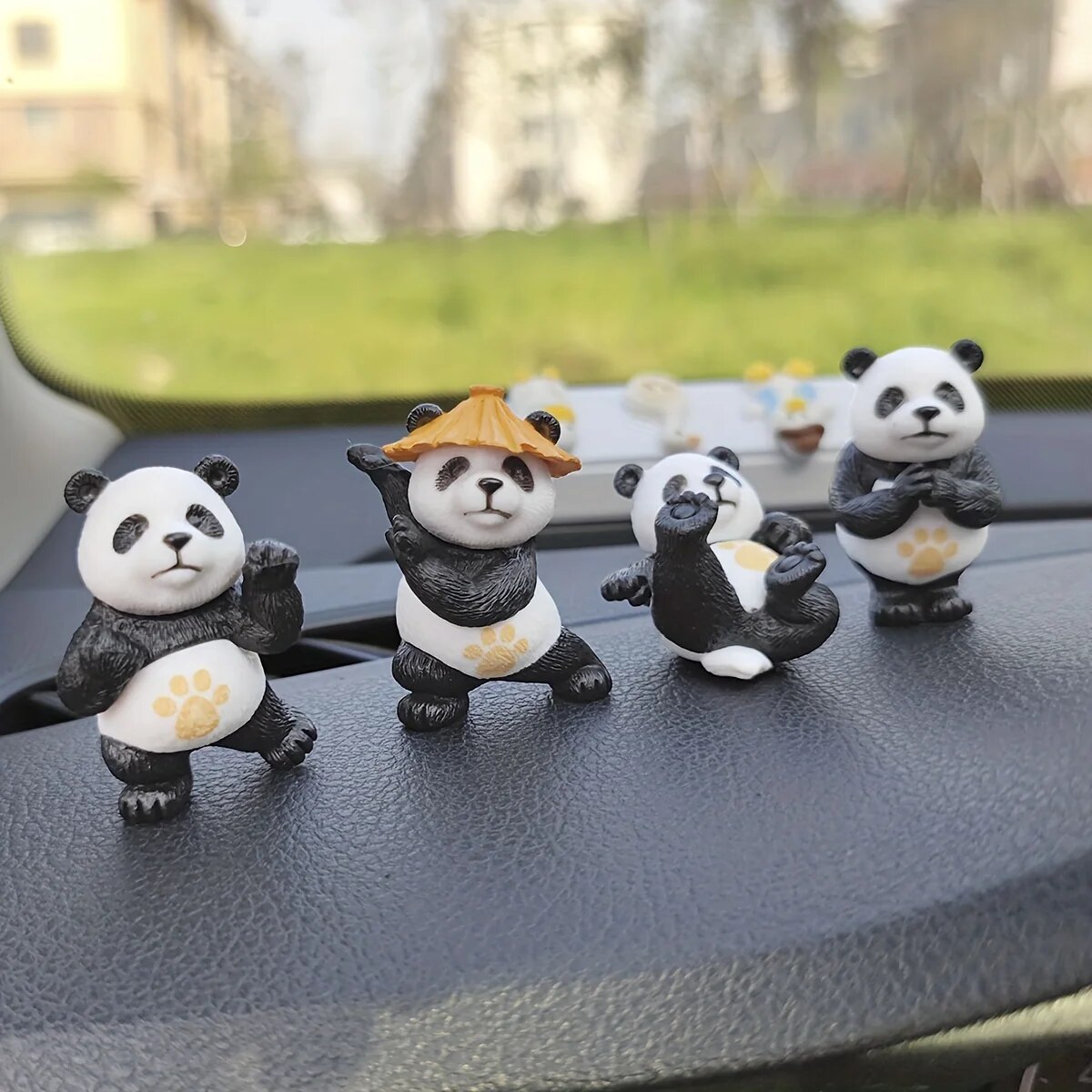 Interior Design Co - 4 ピース/セットパンダデザイン車の装飾品車のセンターコンソールの装飾品オフィスデスクの装飾品小型車のインテリア装飾
