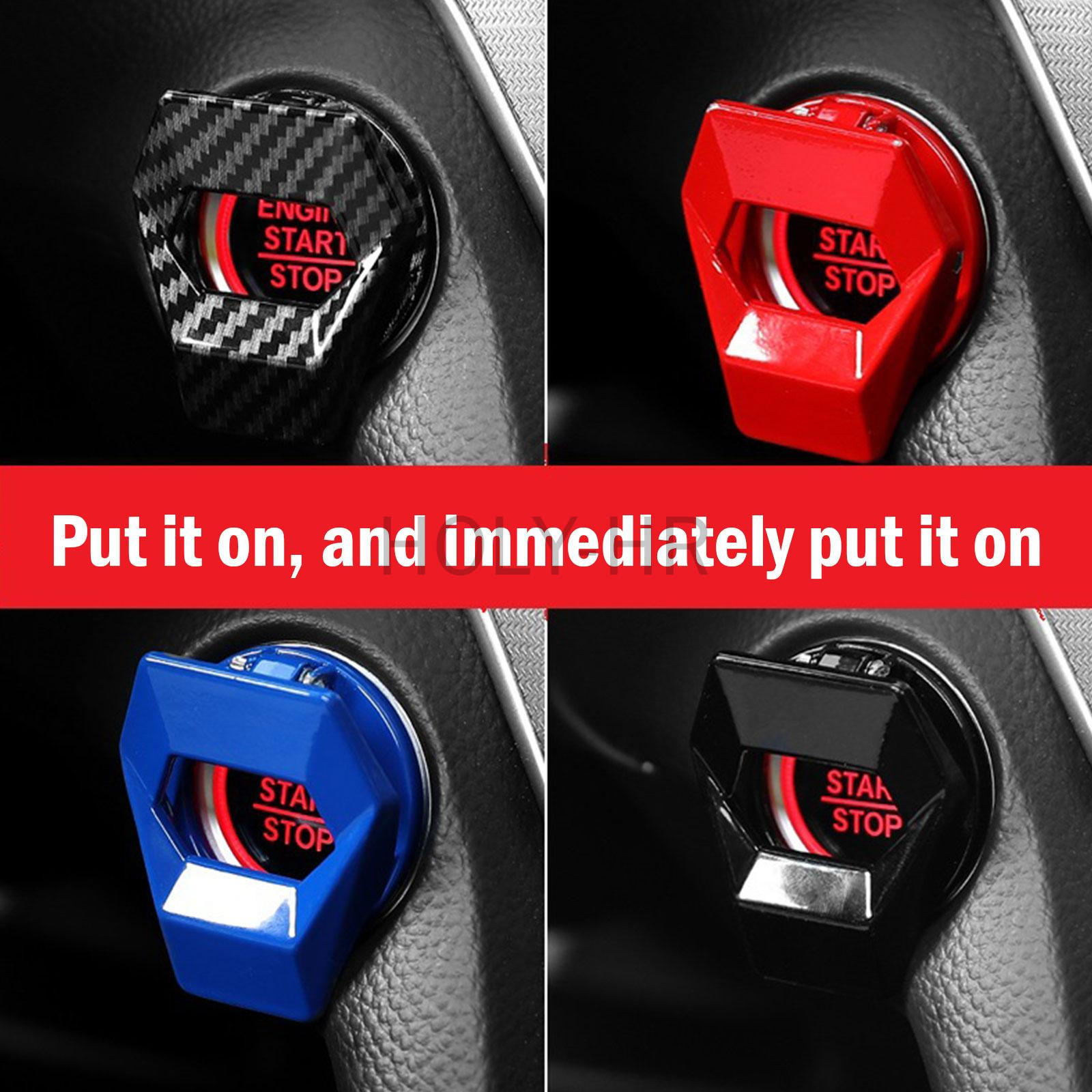 Interior Design Co - 車のエンジンスタートストップスイッチボタン保護カバー、傷防止デザイン、車の製品アクセサリー、ユニバーサル、新しい