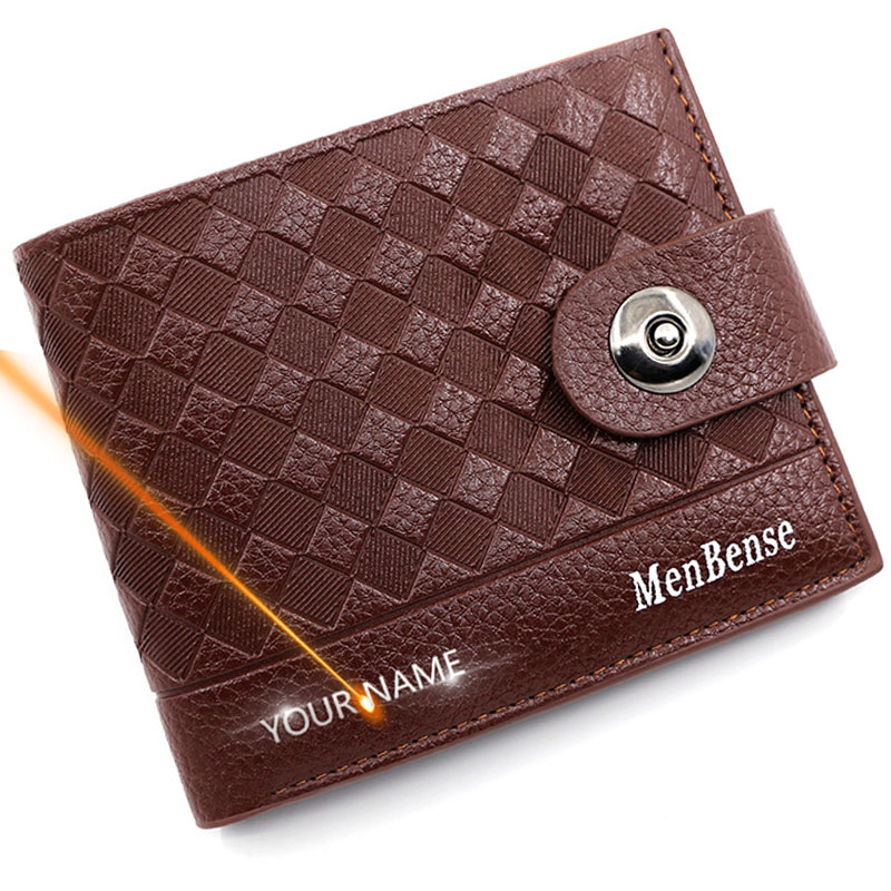 Interior Design Name Card - 新しいショートメンズ財布シンプルなコインポケット名刻印男性財布カードホルダー磁気バックルデザインスリムメンズ財布