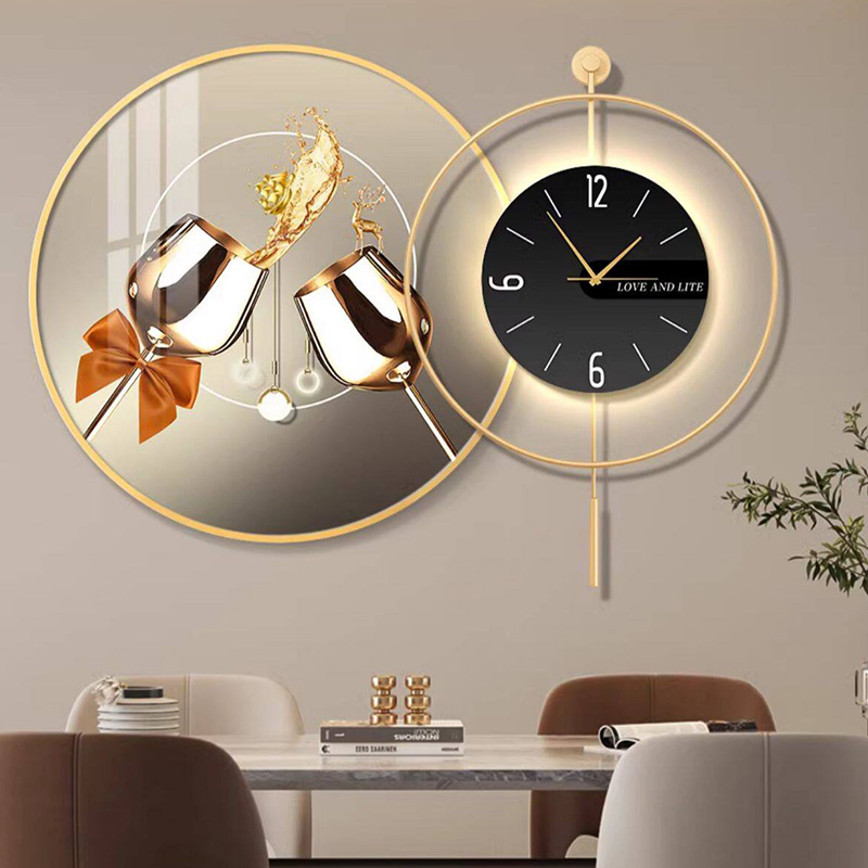 LEDアート壁画壁掛け時計 高級ヴィンテージインテリア 美的 - Interior Design Vintage Modern のレビューと価格