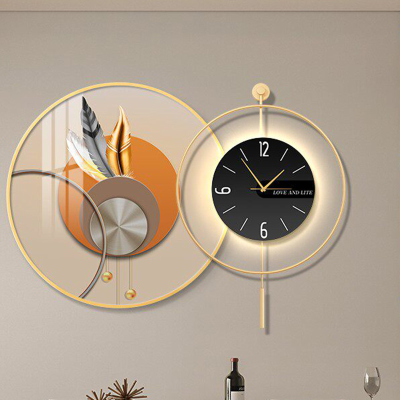 LEDアート壁画壁掛け時計 高級ヴィンテージインテリア 美的 - Interior Design Vintage Modern のレビューと価格