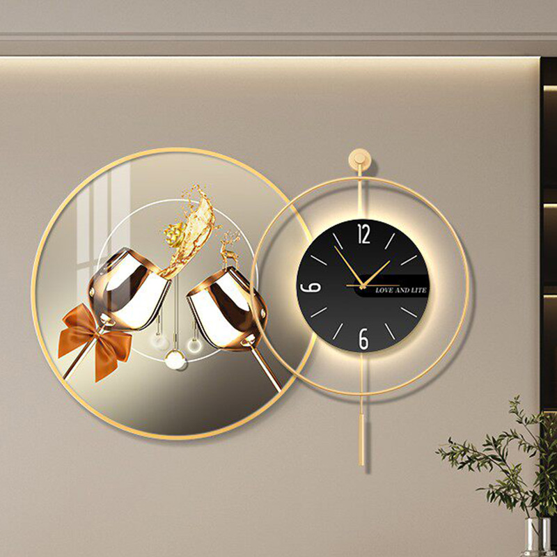LEDアート壁画壁掛け時計 高級ヴィンテージインテリア 美的 - Interior Design Vintage Modern のレビューと価格