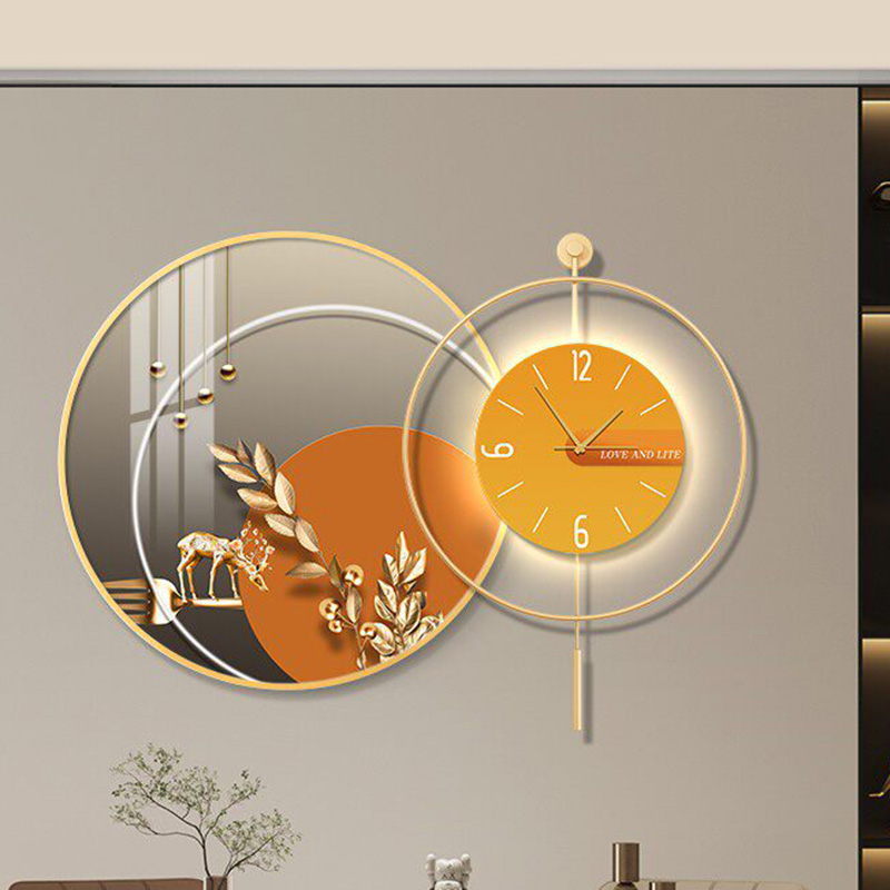 LEDアート壁画壁掛け時計 高級ヴィンテージインテリア 美的 - Interior Design Vintage Modern のレビューと価格