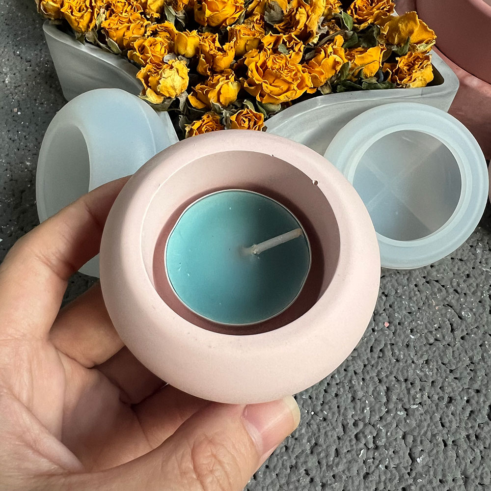 日曜大工用の丸い収納ボックス、シリコンモールド、コンクリート - Ceramic Candle Vessel のレビューと価格