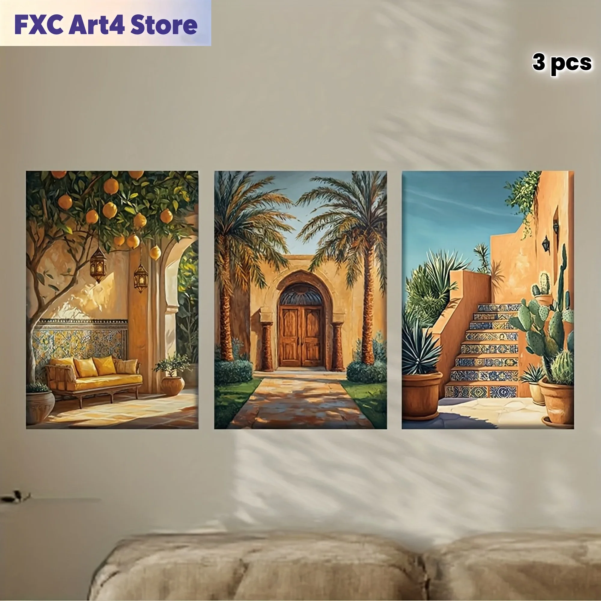 フレームレス[JIT]3枚セット、キャンバス絵画--額なし、 - Abstract Canvas Set のレビューと価格
