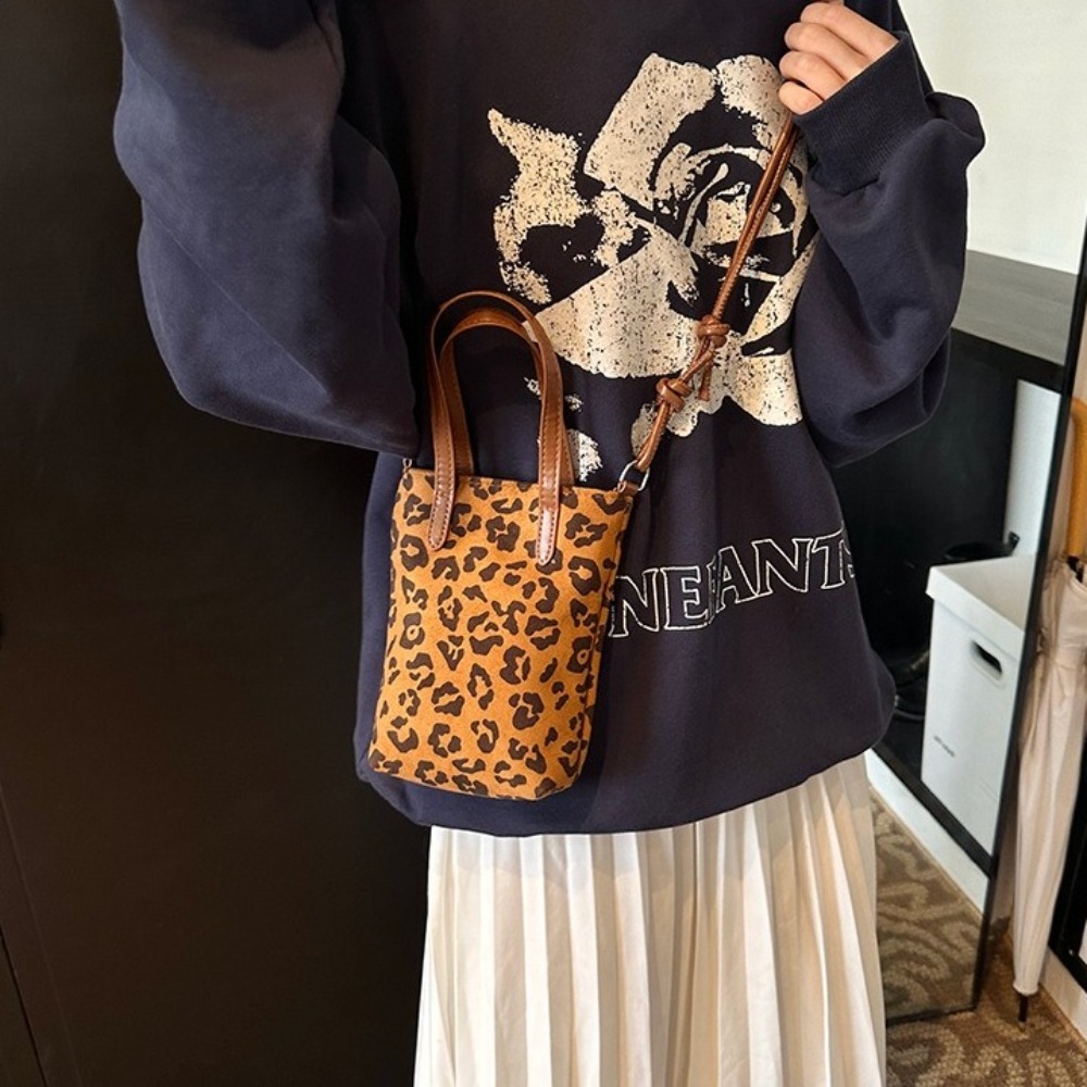 レトロPUレオパードプリントショルダーバッグ ファッションデ - Interior Design Korean Style のレビューと価格