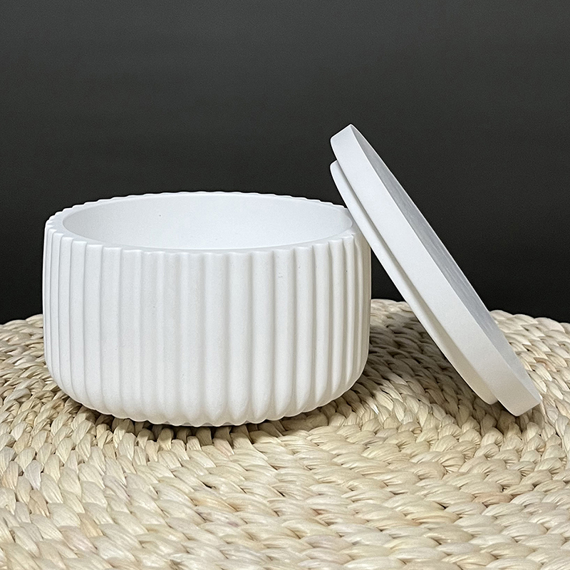DIYストライプ収納ボックスシリコンモールド 蓋付き 手作り - Ceramic Candle Vessel のレビューと価格