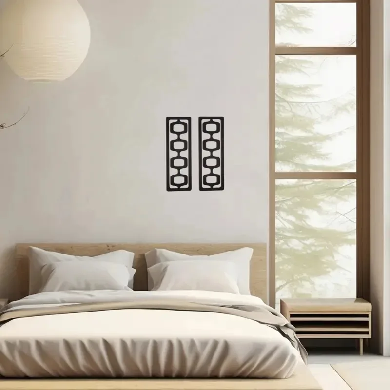 2個入り 暖かいミッドセンチュリースタイルの木製ウォールアー - Interior Design Warm のレビューと価格