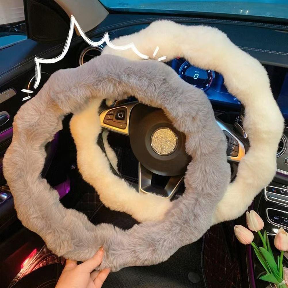 ふわふわ車のステアリングホイールカバー波状デザイン暖かいプロ - Interior Design Warm のレビューと価格