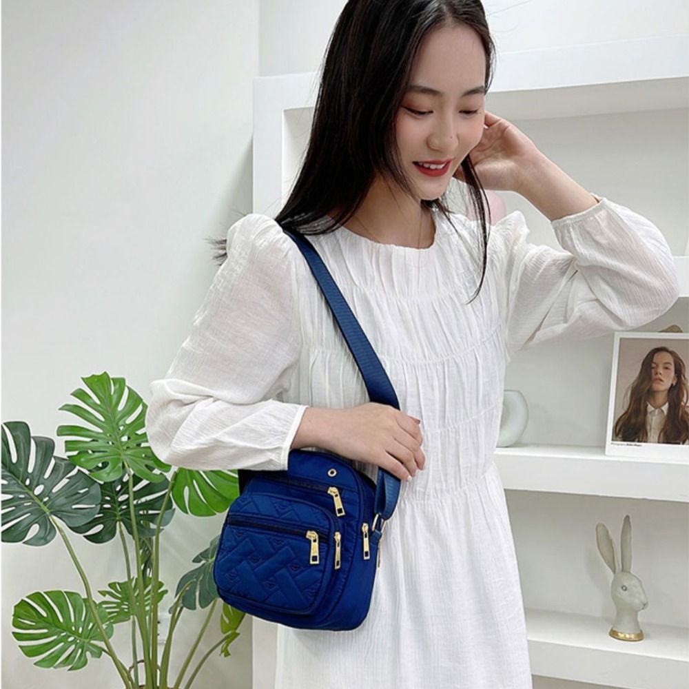 ポータブル4層ジッパー付きクロスボディバッグ、5層ナイロンシ - Interior Design Korean Style のレビューと価格