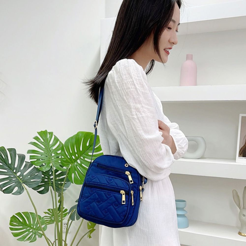 ポータブル4層ジッパー付きクロスボディバッグ、5層ナイロンシ - Interior Design Korean Style のレビューと価格