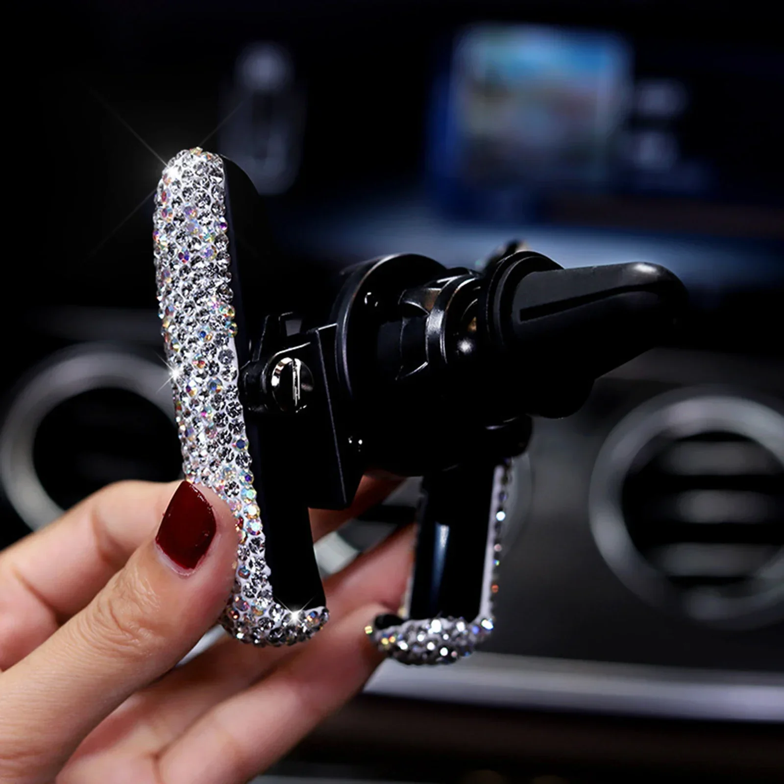 新しい自動車電話ホルダーダイヤモンドクリスタル車のエアベント - Interior Design Texture のレビューと価格