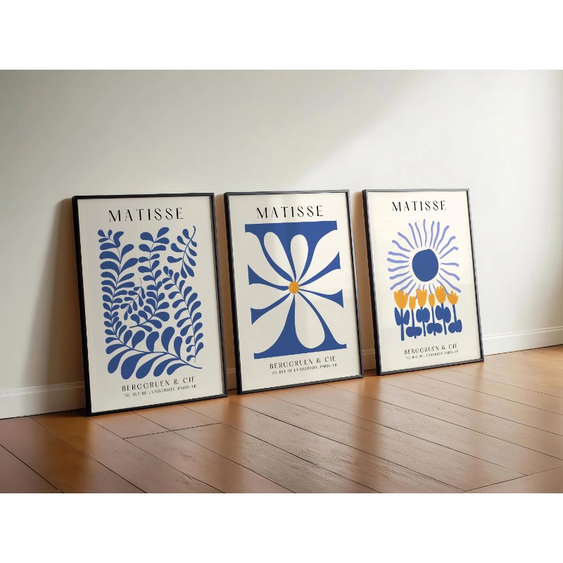 ブルー マティス プリント 3 枚セット – 抽象的なウォー - Abstract Canvas Set のレビューと価格