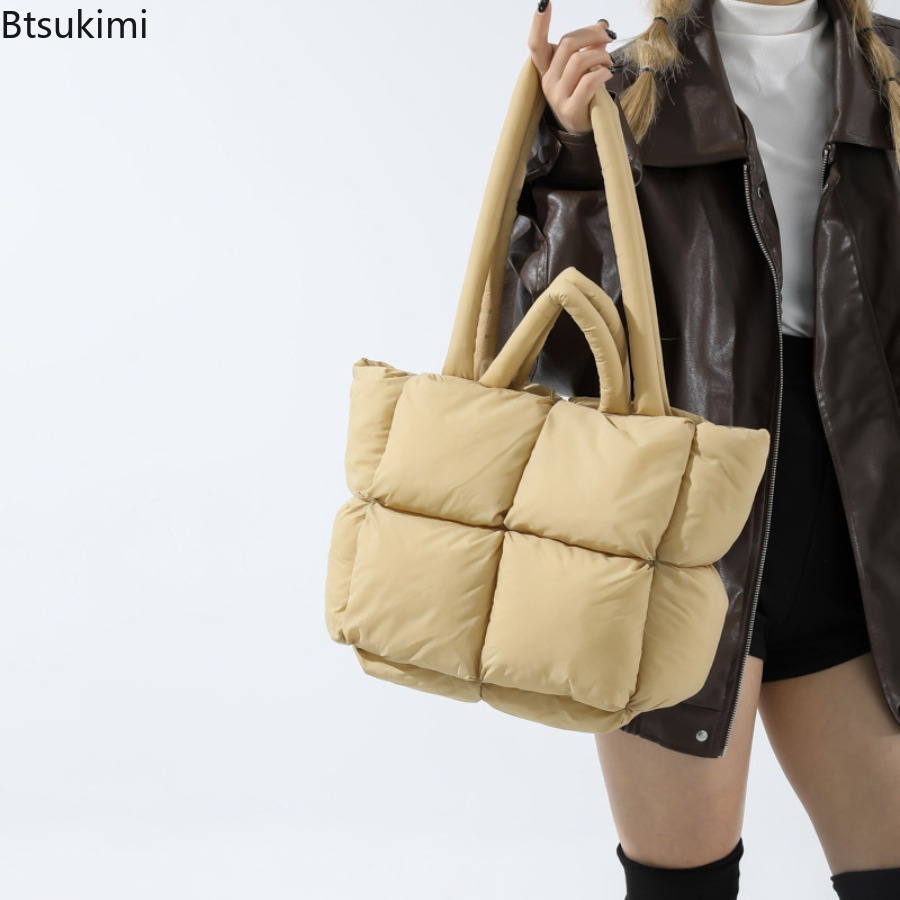 ファッションソフトパファートートバッグデザイナーキルティング - Interior Design Warm のレビューと価格