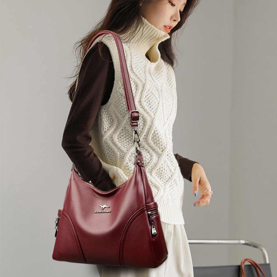 女性用の豪華な革製ハンドバッグ,単色,ショルダーストラップ付 - Interior Design Vintage Style のレビューと価格