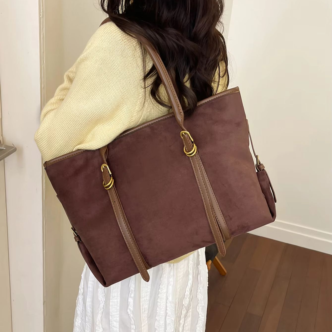 ビジネスブリーフケーススタイルの女性用ショルダーバッグ、ソフ - Interior Design Vintage Style のレビューと価格
