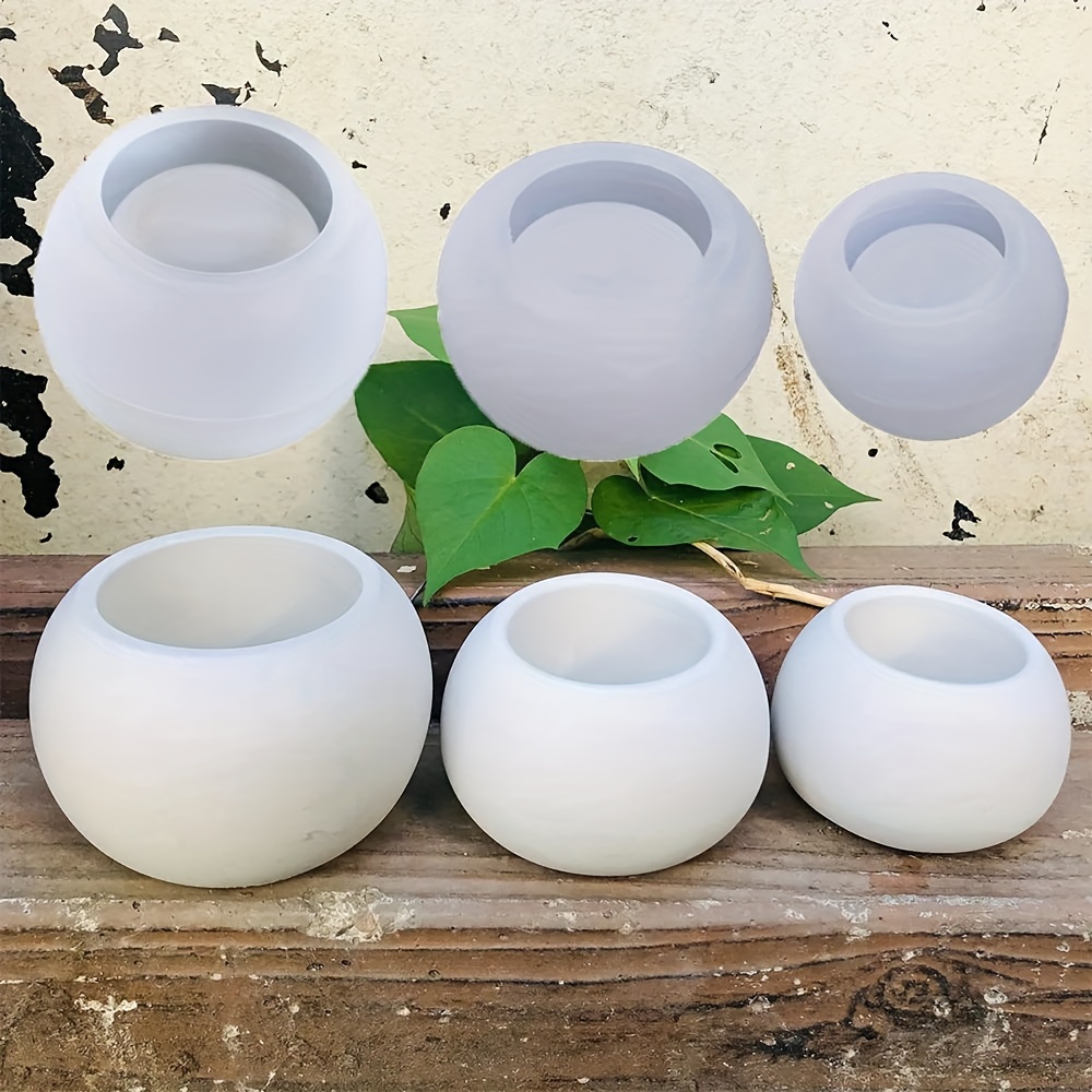 3個入り-丸型フラワーポットシリコンモールド 3サイズ DI - Ceramic Candle Vessel のレビューと価格