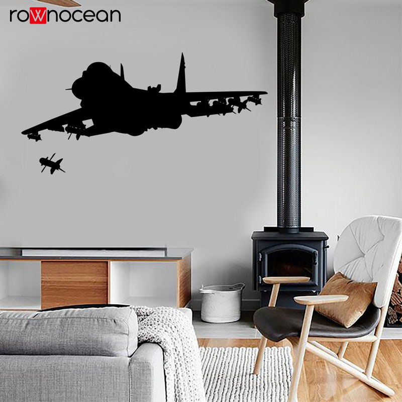 ジェット戦闘機発射ミサイル軍事テーマウォールステッカービニー - Interior Design Whimsical のレビューと価格