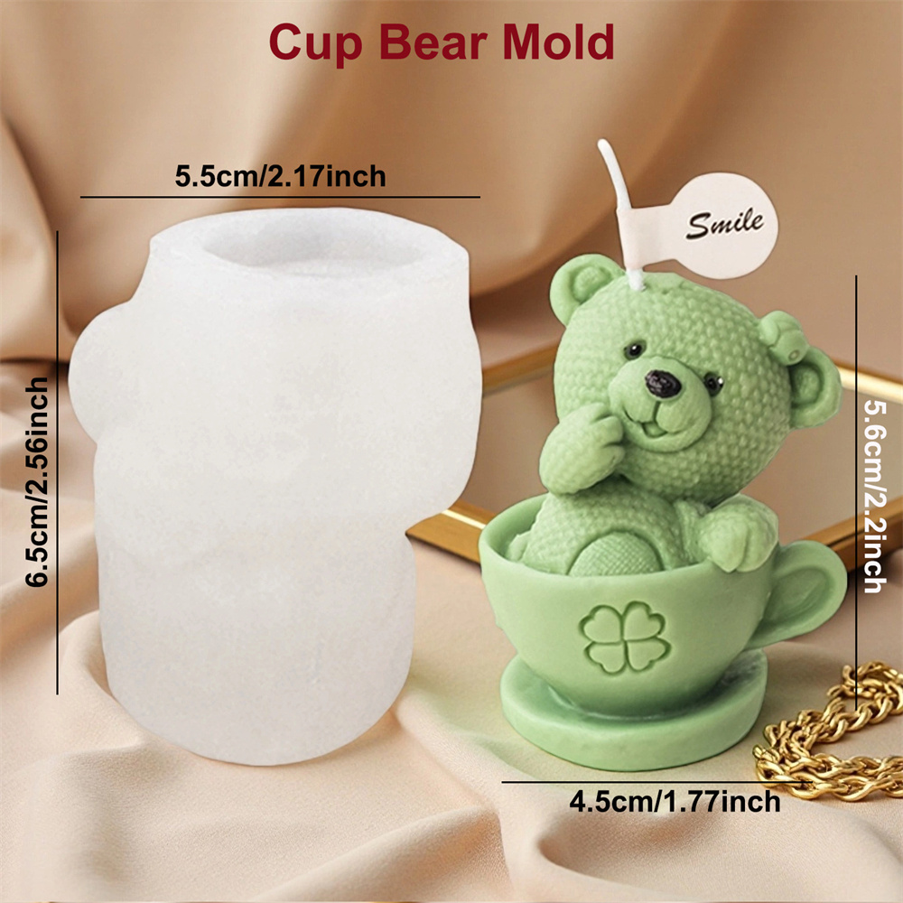 テディベアカップシリコンモールド漫画クマキャンドルソープモー - Ceramic Candle Vessel のレビューと価格