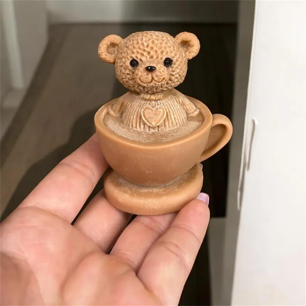 テディベアカップシリコンモールド漫画クマキャンドルソープモー - Ceramic Candle Vessel のレビューと価格
