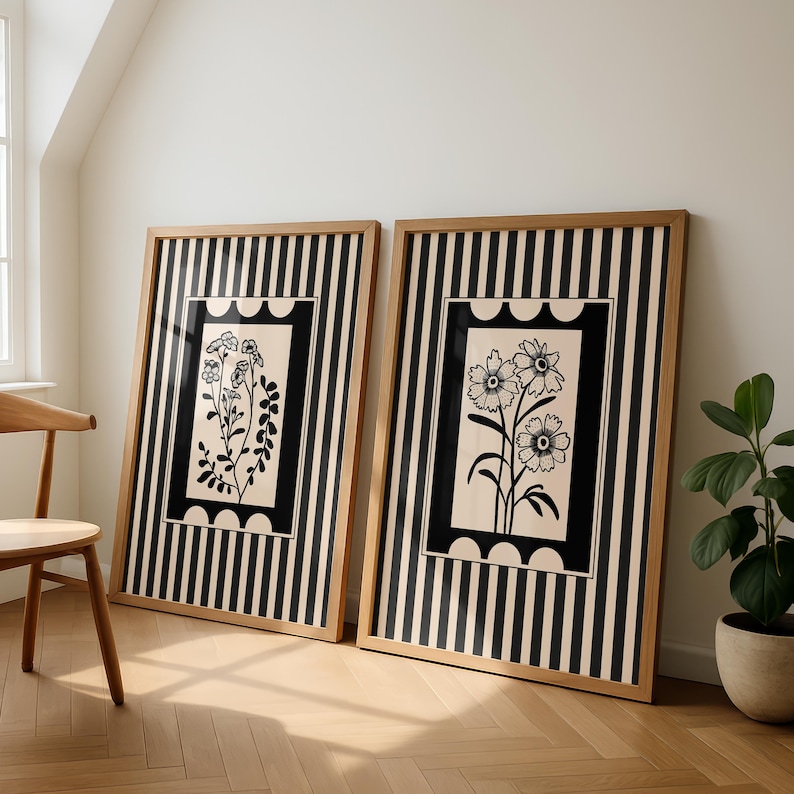 2枚セット ボヘミアンスタイル 植物アート キャンバスプリン - Abstract Canvas Set のレビューと価格