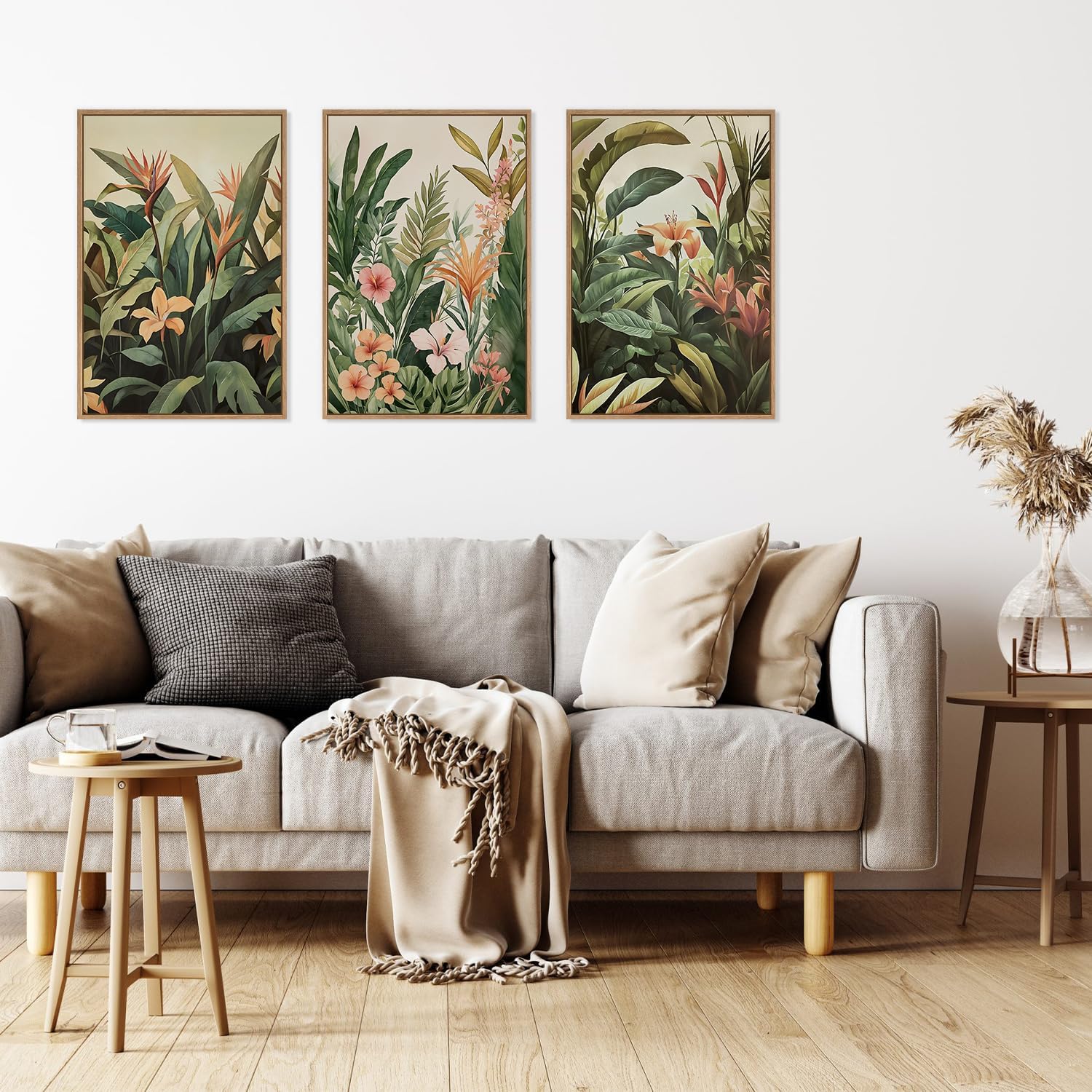 3 ピース/セットフレームレスキャンバス絵画ミニマリストグリ - Abstract Canvas Set のレビューと価格